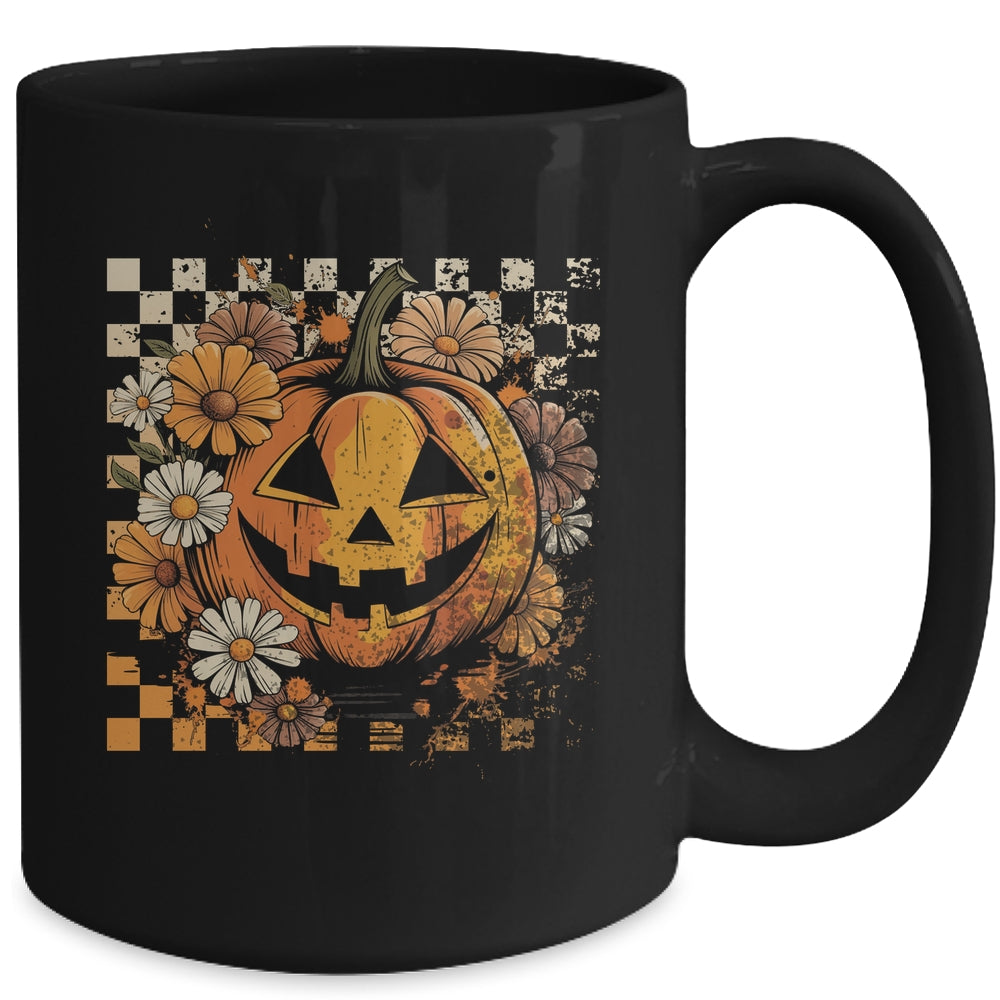 Boho Floral Pumpkin Halloween Thanksgiving Autumn Fall Mug | teecentury