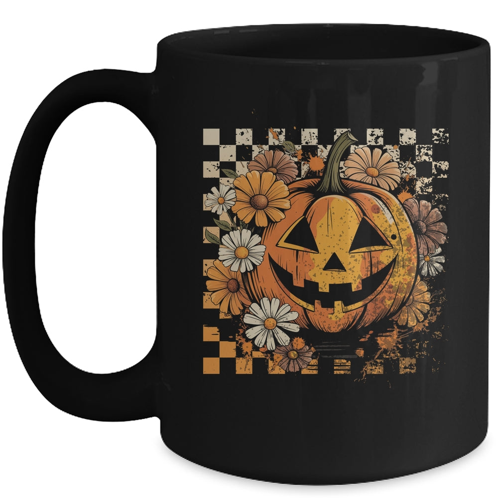 Boho Floral Pumpkin Halloween Thanksgiving Autumn Fall Mug | teecentury