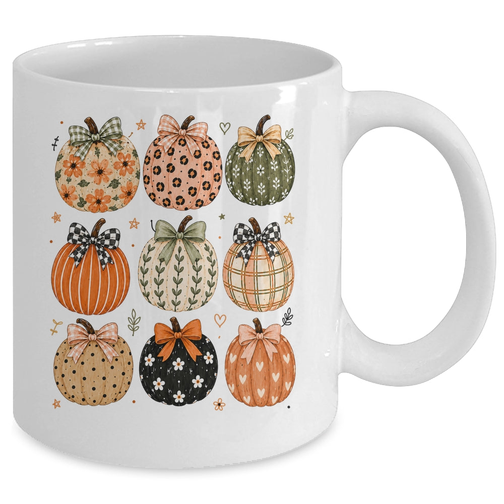 Boho Pumpkin Preppy Fall Cute Coquette Autumn Thanksgiving Mug | teecentury