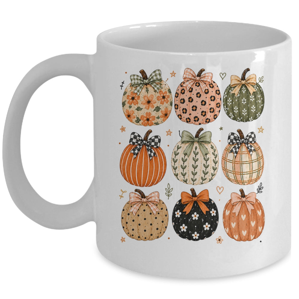 Boho Pumpkin Preppy Fall Cute Coquette Autumn Thanksgiving Mug | teecentury