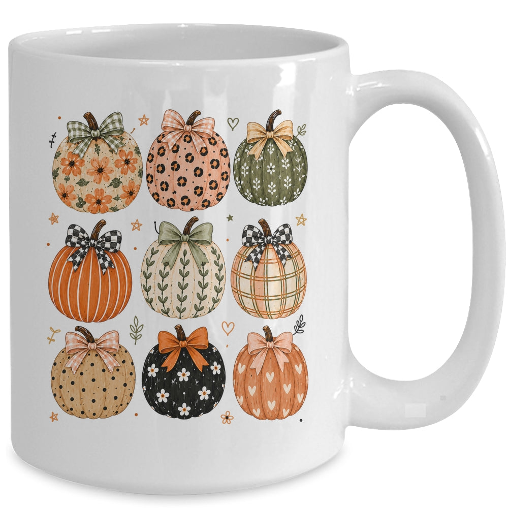Boho Pumpkin Preppy Fall Cute Coquette Autumn Thanksgiving Mug | teecentury