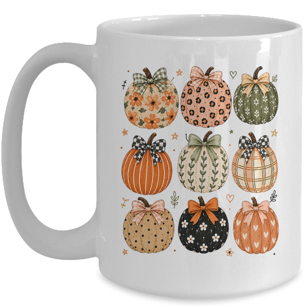 Boho Pumpkin Preppy Fall Cute Coquette Autumn Thanksgiving Mug | teecentury