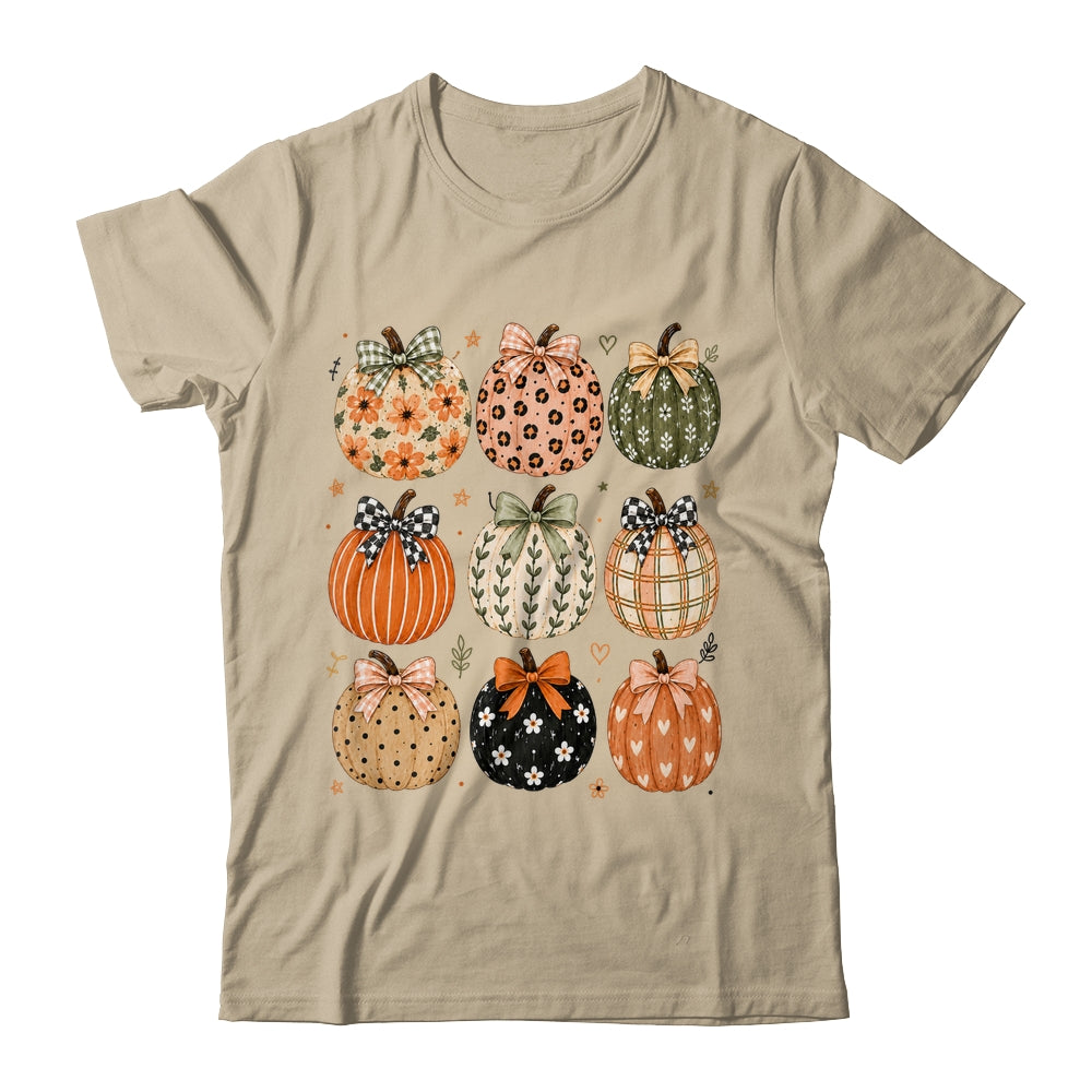Boho Pumpkin Preppy Fall Cute Coquette Autumn Thanksgiving Shirt & Sweatshirt | teecentury