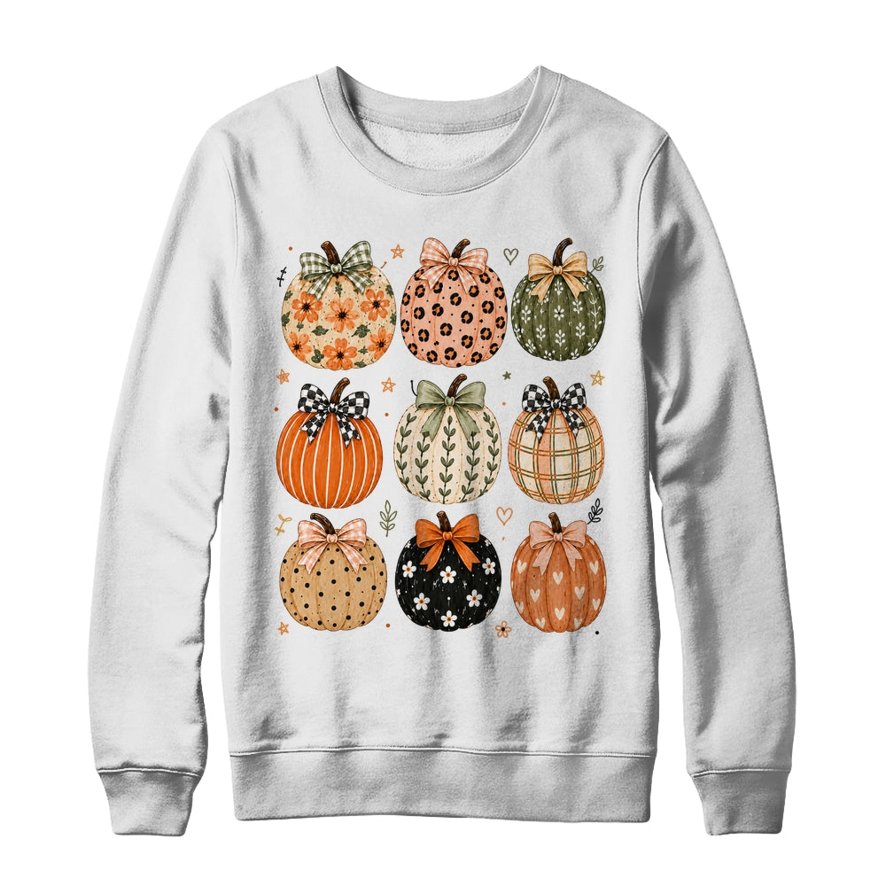 Boho Pumpkin Preppy Fall Cute Coquette Autumn Thanksgiving Shirt & Sweatshirt | teecentury
