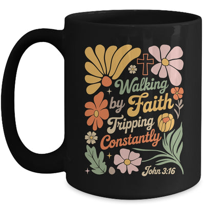 Boho Retro Christian Walking By Faith Tripping Constantly Mug | teecentury