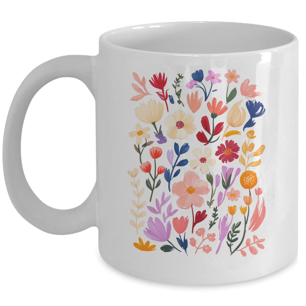 Boho Wildflowers Cottagecore Vintage Floral Botanical Garden Mug | teecentury