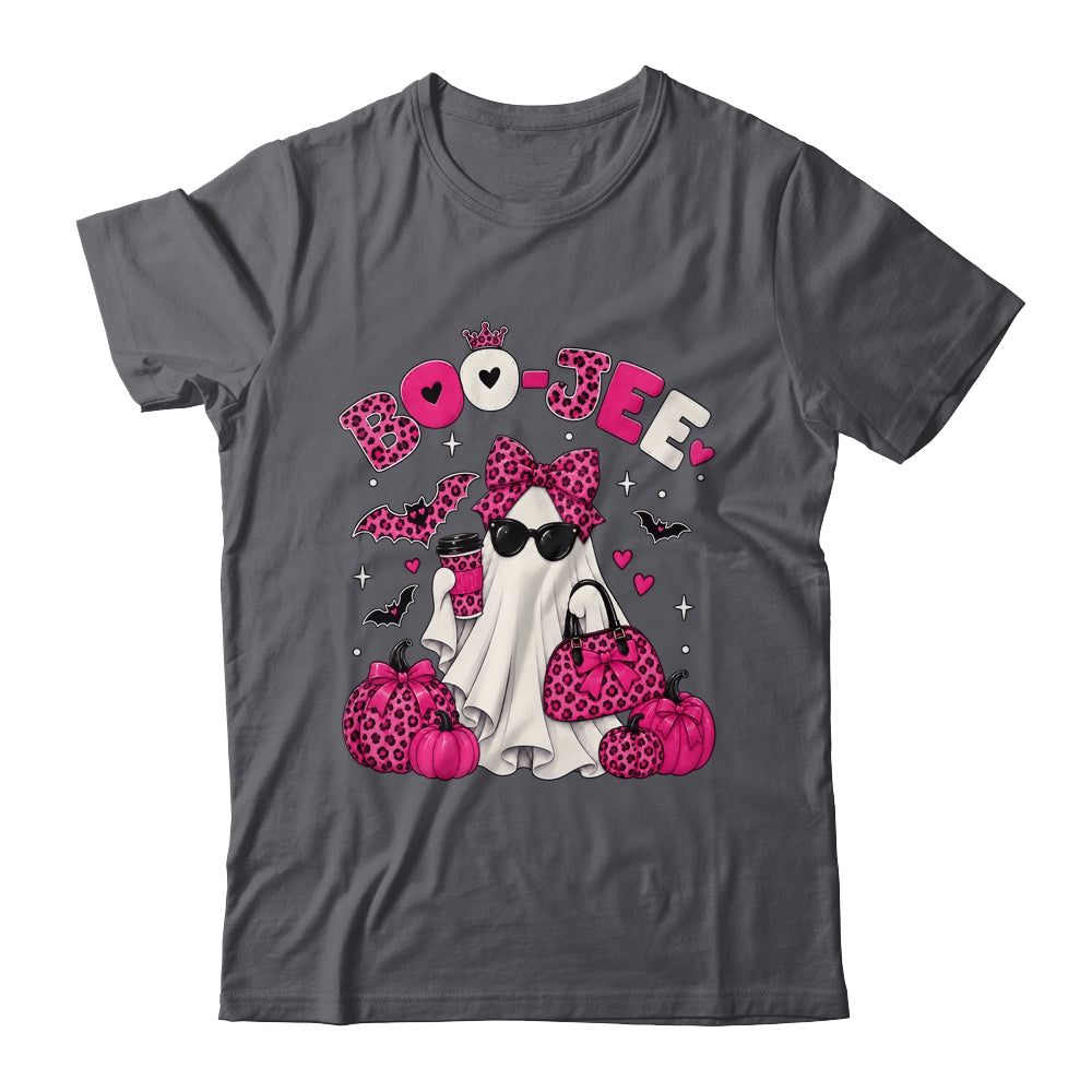 Boo-Jee Cute Ghost Halloween Leopard Bow Spooky Season Shirt & Sweatshirt | teecentury