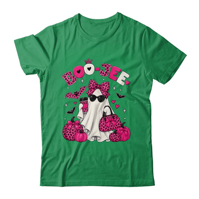 Boo-Jee Cute Ghost Halloween Leopard Bow Spooky Season Shirt & Sweatshirt | teecentury