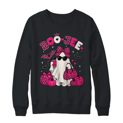 Boo-Jee Cute Ghost Halloween Leopard Bow Spooky Season Shirt & Sweatshirt | teecentury