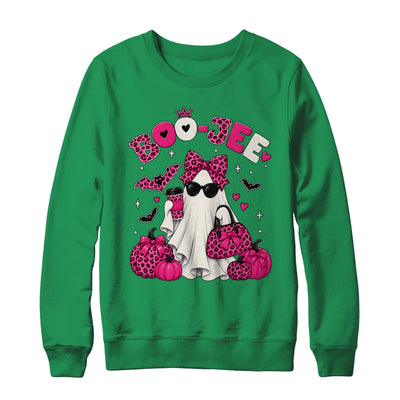 Boo-Jee Cute Ghost Halloween Leopard Bow Spooky Season Shirt & Sweatshirt | teecentury