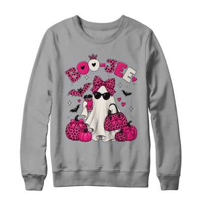 Boo-Jee Cute Ghost Halloween Leopard Bow Spooky Season Shirt & Sweatshirt | teecentury