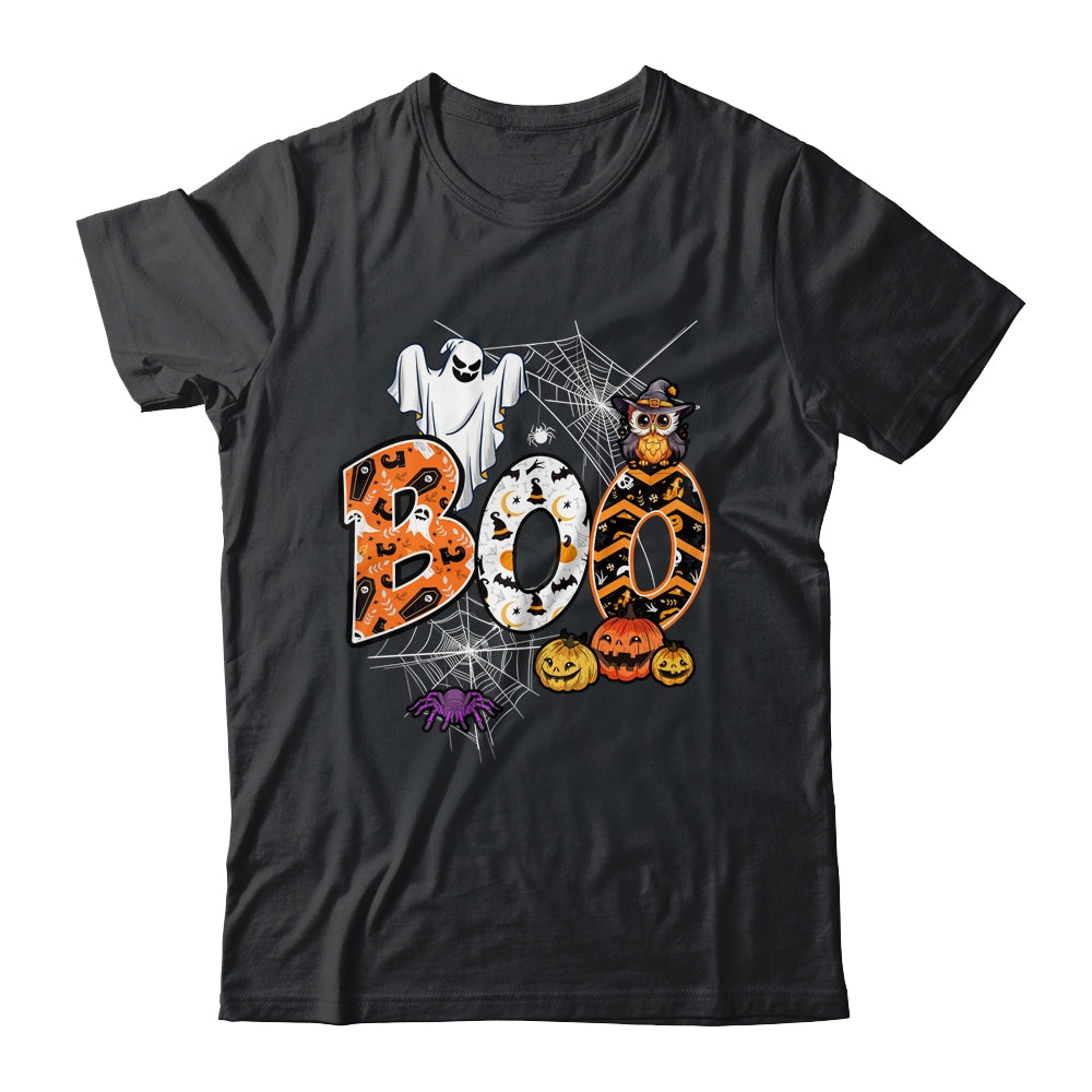 Boo Creepy Owl Pumpkin Ghost Funny Halloween Costume Shirt & Hoodie | teecentury
