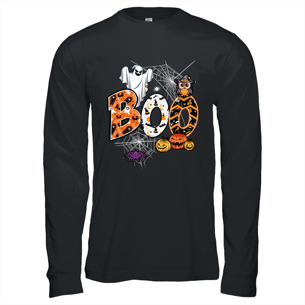 Boo Creepy Owl Pumpkin Ghost Funny Halloween Costume Shirt & Hoodie | teecentury