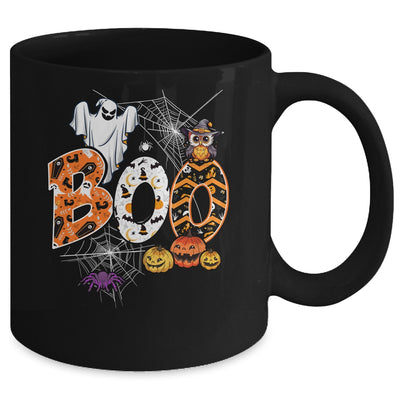 Boo Creepy Owl Pumpkin Ghost Funny Halloween Costume Mug | teecentury