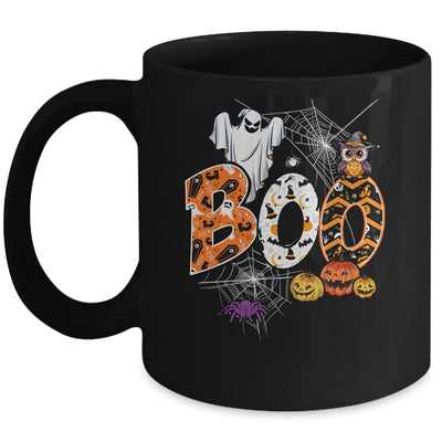 Boo Creepy Owl Pumpkin Ghost Funny Halloween Costume Mug | teecentury