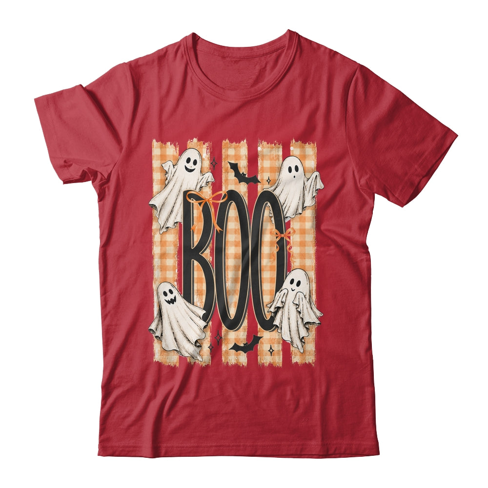 Boo Spooky Striped Halloween Ghost Coquette Halloween Fall Shirt & Hoodie | teecentury