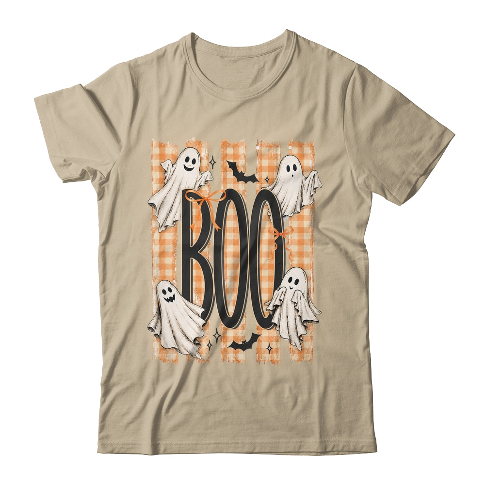 Boo Spooky Striped Halloween Ghost Coquette Halloween Fall Shirt & Hoodie | teecentury