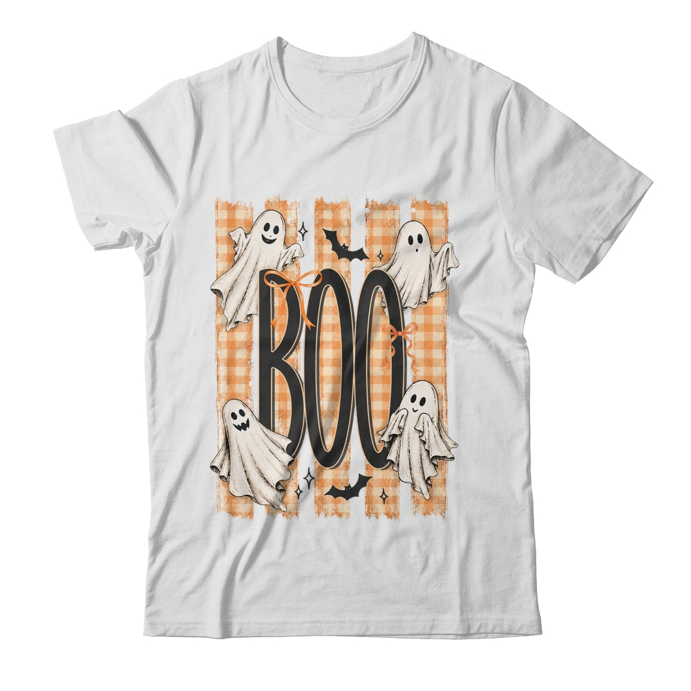 Boo Spooky Striped Halloween Ghost Coquette Halloween Fall Shirt & Hoodie | teecentury