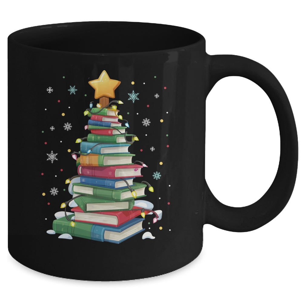 Book Christmas Tree Book Lover Teacher Librarian Men Women Mug | teecentury
