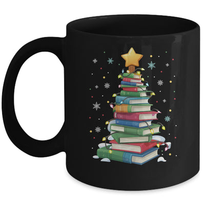 Book Christmas Tree Book Lover Teacher Librarian Men Women Mug | teecentury
