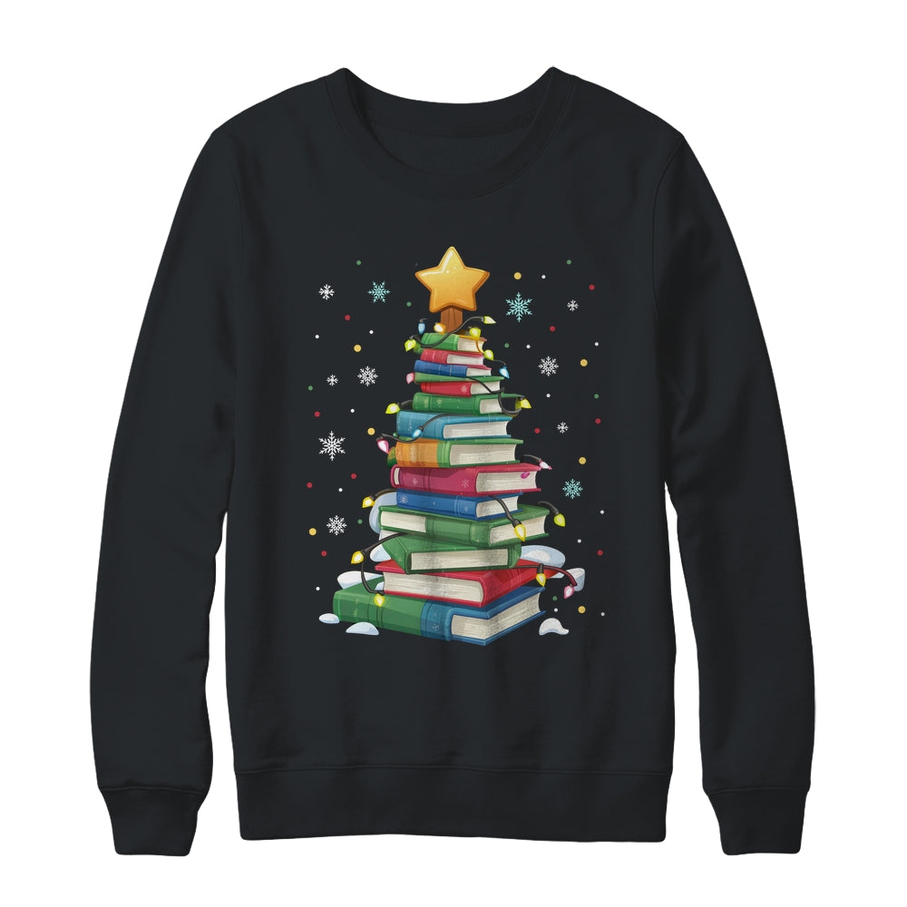 Book Christmas Tree Book Lover Teacher Librarian Men Women Shirt & Sweatshirt | teecentury