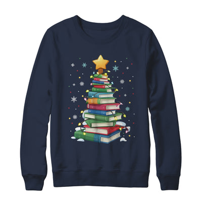 Book Christmas Tree Book Lover Teacher Librarian Men Women Shirt & Sweatshirt | teecentury