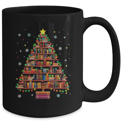 Book Christmas Tree Lights Teacher Librarian Read Lover Xmas Mug | teecentury