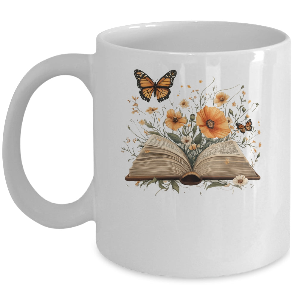 Book Lover Women Wildflowers Cottagecore Flowers Book Mug | teecentury