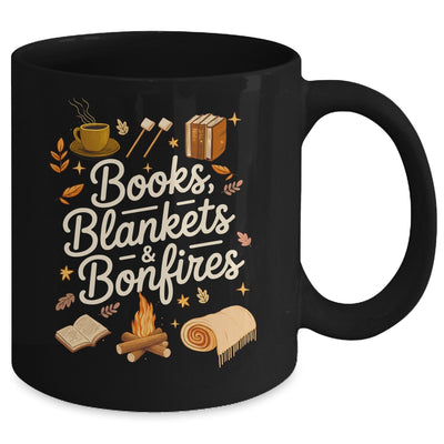 Books Blankets And Bonfires Cozy Fall Autumn Book Lover Mug | teecentury