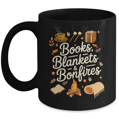 Books Blankets And Bonfires Cozy Fall Autumn Book Lover Mug | teecentury