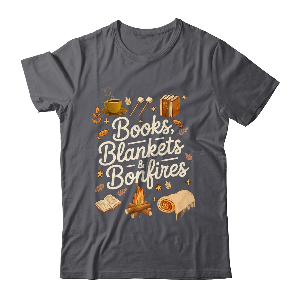 Books Blankets And Bonfires Cozy Fall Autumn Book Lover Shirt & Sweatshirt | teecentury