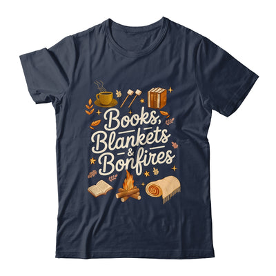 Books Blankets And Bonfires Cozy Fall Autumn Book Lover Shirt & Sweatshirt | teecentury