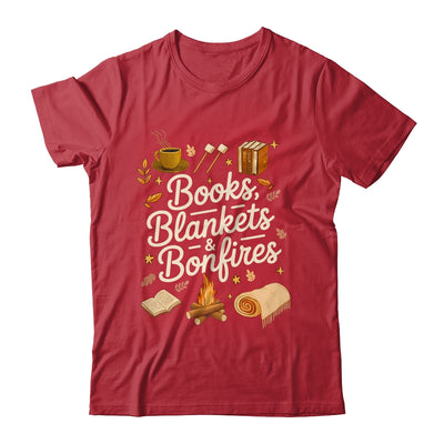 Books Blankets And Bonfires Cozy Fall Autumn Book Lover Shirt & Sweatshirt | teecentury