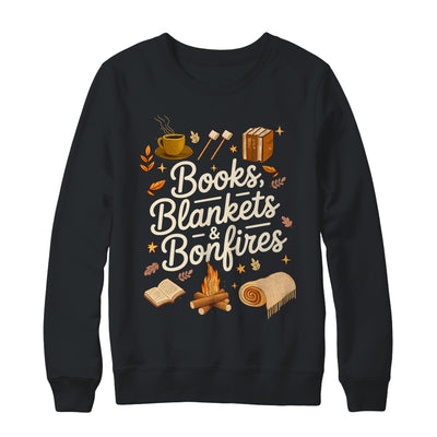 Books Blankets And Bonfires Cozy Fall Autumn Book Lover Shirt & Sweatshirt | teecentury
