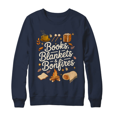 Books Blankets And Bonfires Cozy Fall Autumn Book Lover Shirt & Sweatshirt | teecentury