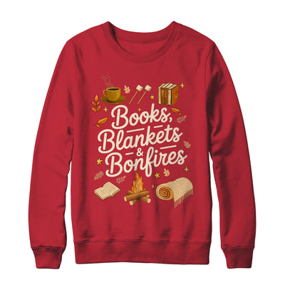 Books Blankets And Bonfires Cozy Fall Autumn Book Lover Shirt & Sweatshirt | teecentury