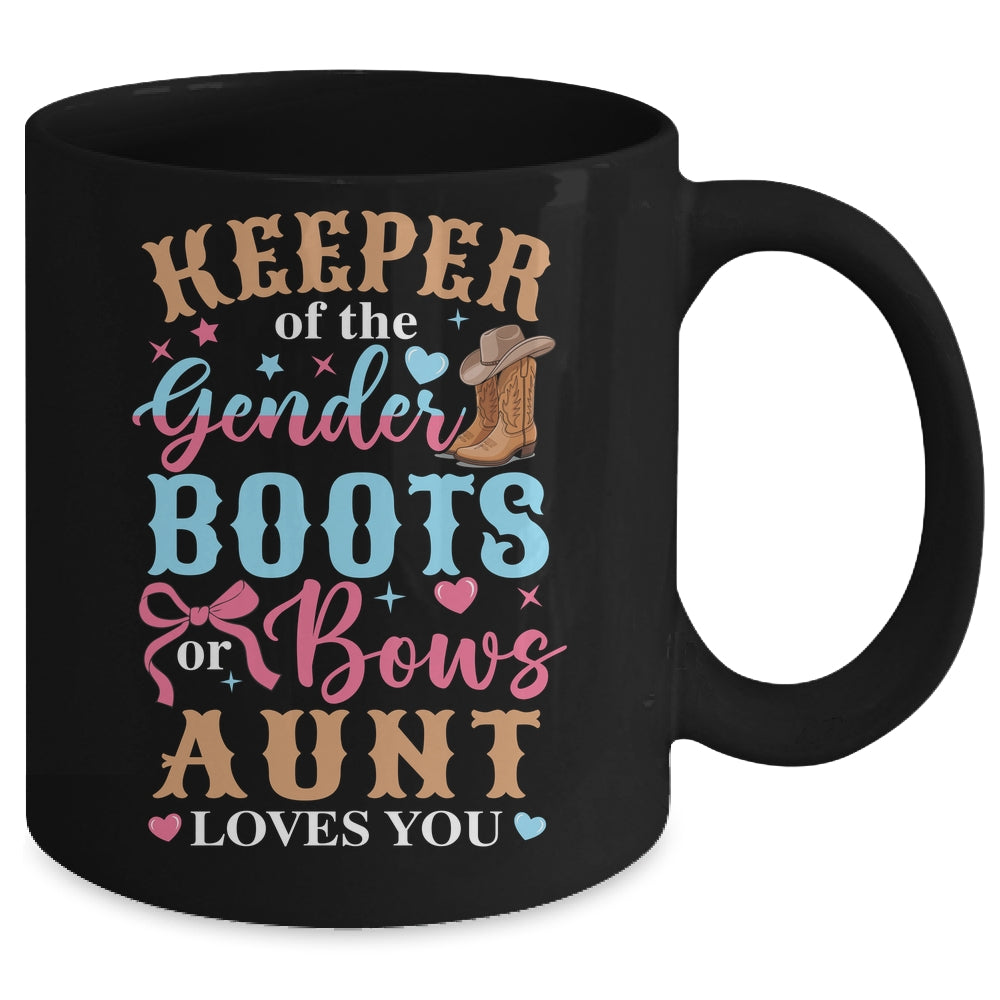 Boots Or Bows Aunt Loves You Gender Reveal Family Matching Mug | teecentury