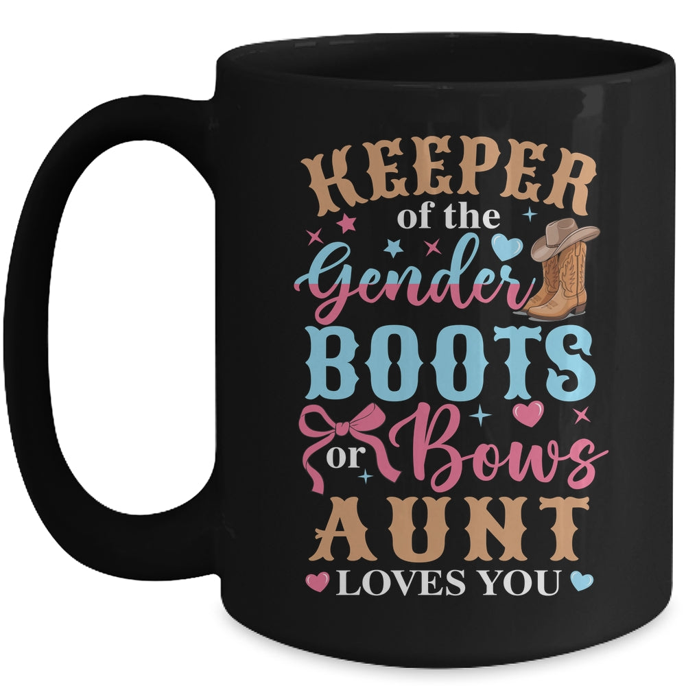 Boots Or Bows Aunt Loves You Gender Reveal Family Matching Mug | teecentury