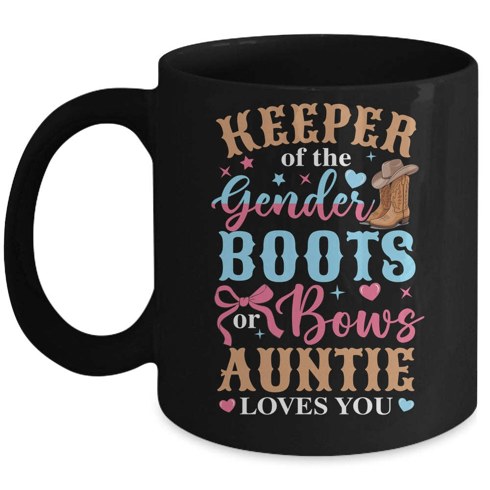 Boots Or Bows Auntie Loves You Gender Reveal Family Matching Mug | teecentury