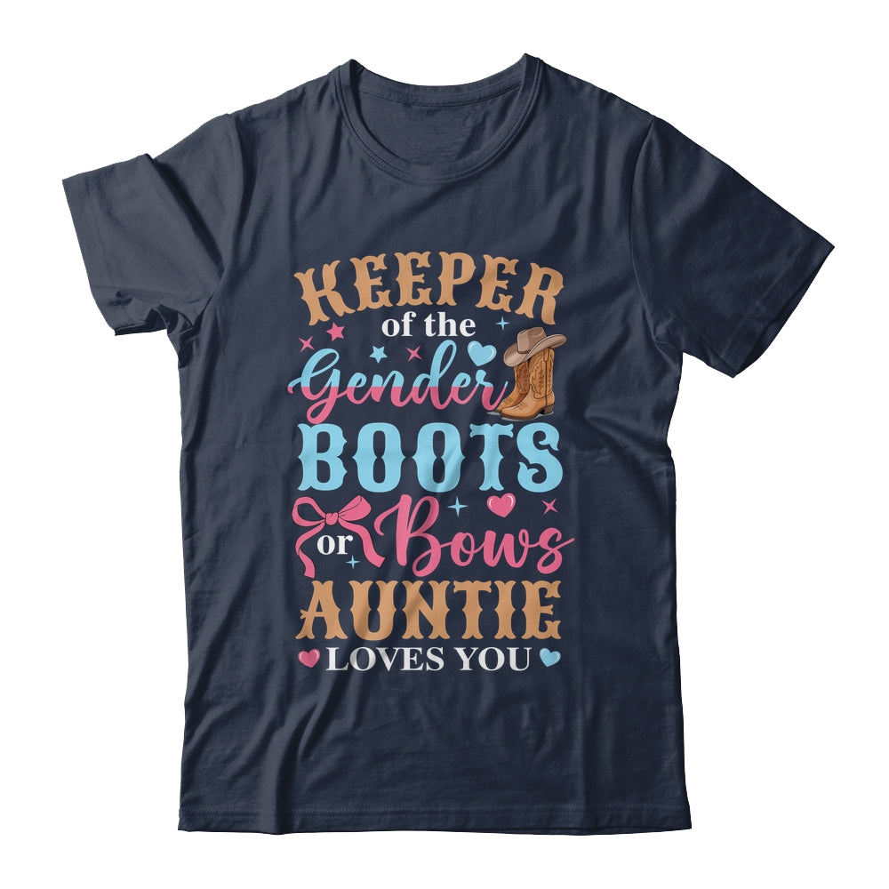 Boots Or Bows Auntie Loves You Gender Reveal Family Matching Shirt & Hoodie | teecentury