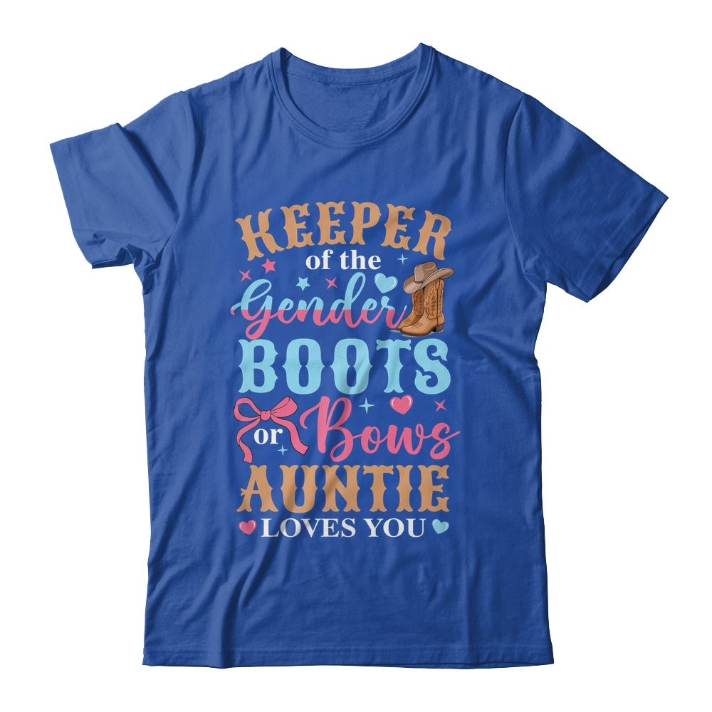 Boots Or Bows Auntie Loves You Gender Reveal Family Matching Shirt & Hoodie | teecentury