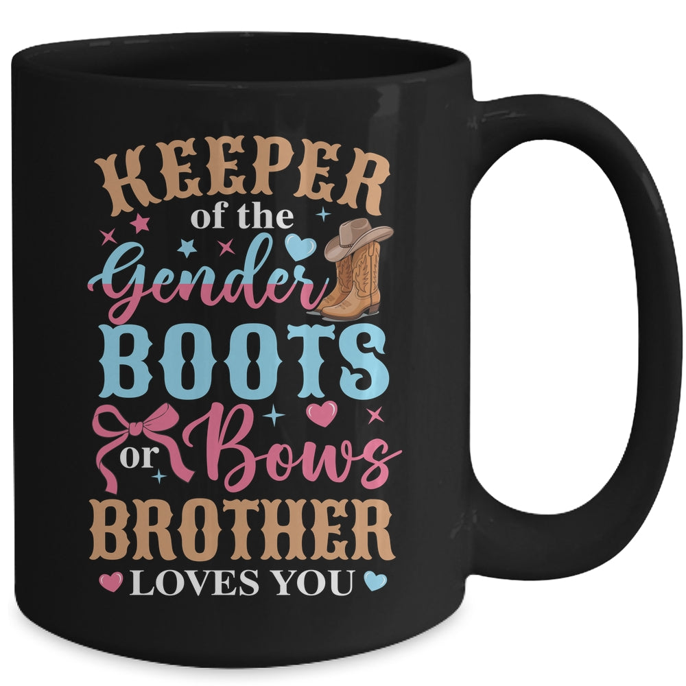 Boots Or Bows Brother Loves You Gender Reveal Family Matching Mug | teecentury