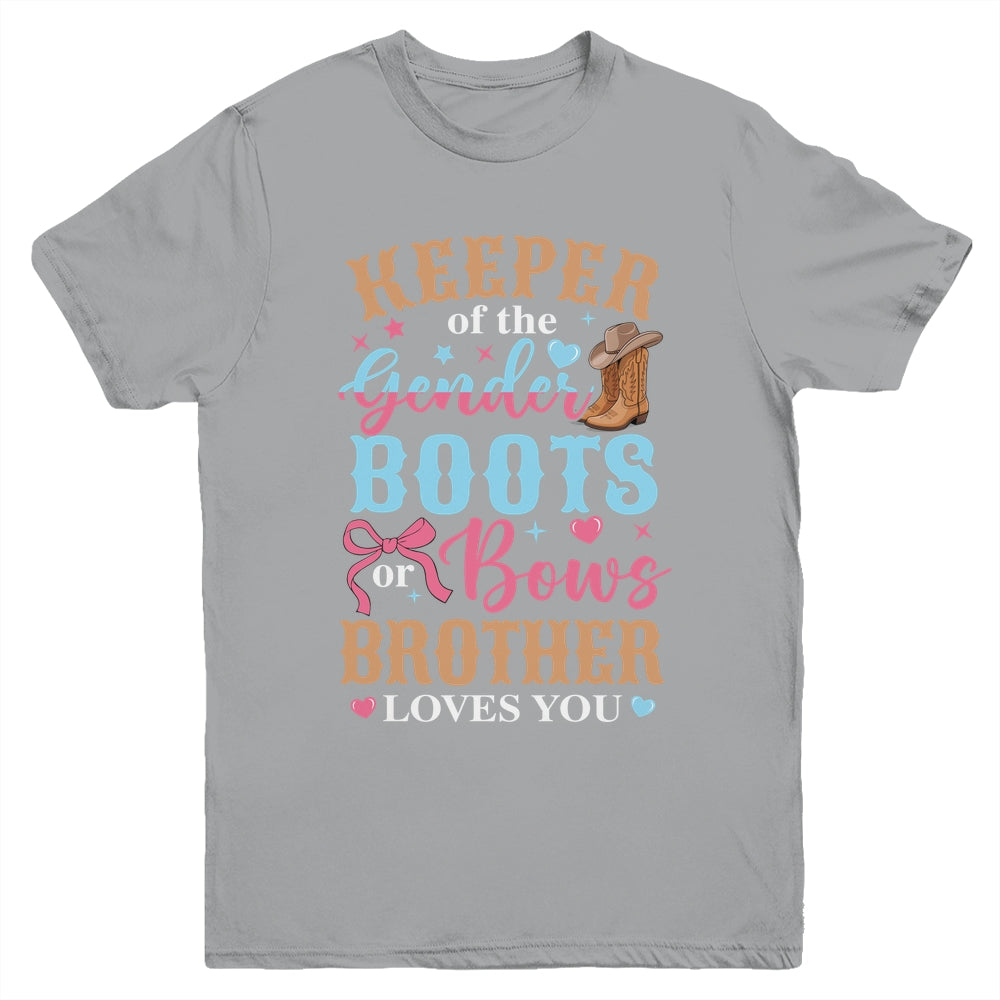 Boots Or Bows Brother Loves You Gender Reveal Family Matching Youth Shirt | teecentury