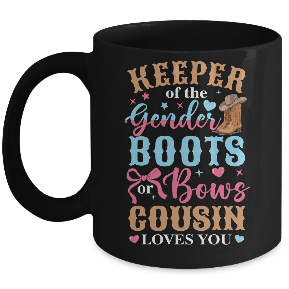 Boots Or Bows Cousin Loves You Gender Reveal Family Matching Mug | teecentury