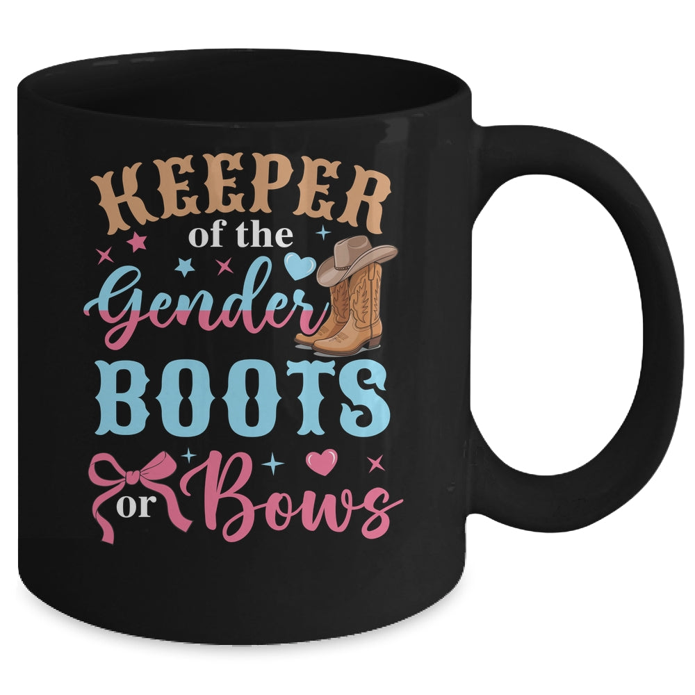 Boots Or Bows Gender Keeper Of The Gender Reveal Outfit Mug | teecentury