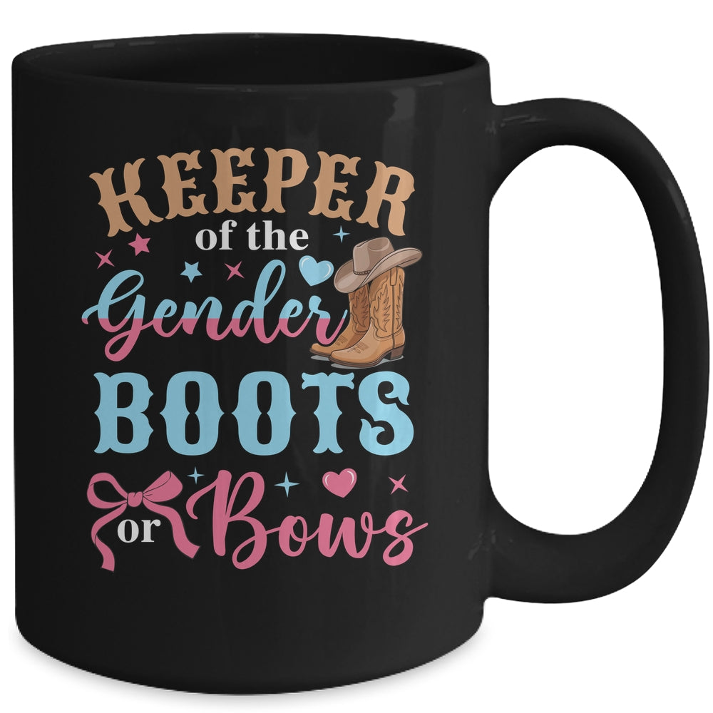 Boots Or Bows Gender Keeper Of The Gender Reveal Outfit Mug | teecentury