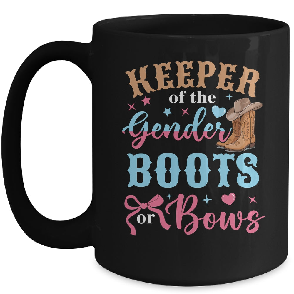 Boots Or Bows Gender Keeper Of The Gender Reveal Outfit Mug | teecentury