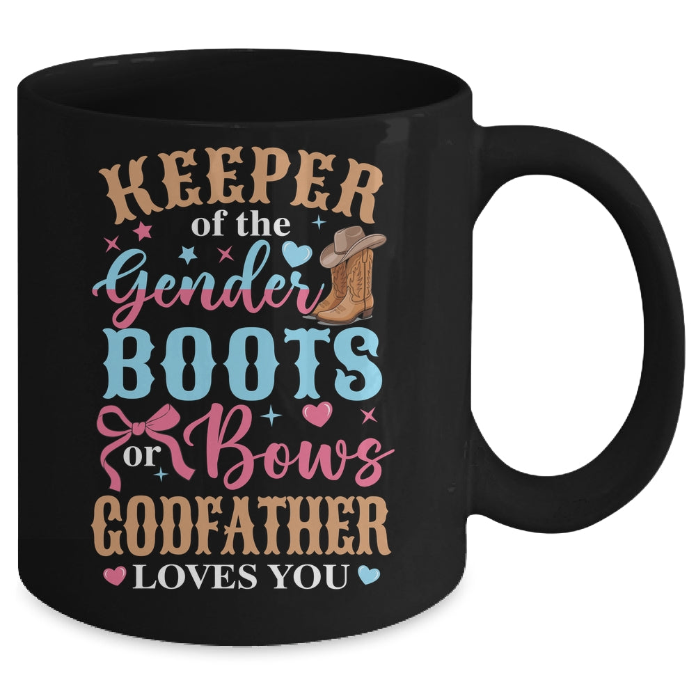 Boots Or Bows Godfather Loves You Gender Reveal Family Matching Mug | teecentury