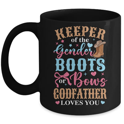 Boots Or Bows Godfather Loves You Gender Reveal Family Matching Mug | teecentury