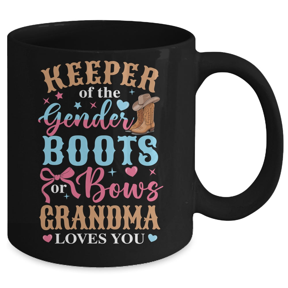 Boots Or Bows Grandma Loves You Gender Reveal Family Matching Mug | teecentury